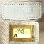 Chanel 2-Way Quilted Shoulder Bag CC Logo Crossbody Wool Leather Gray Silver — view 5