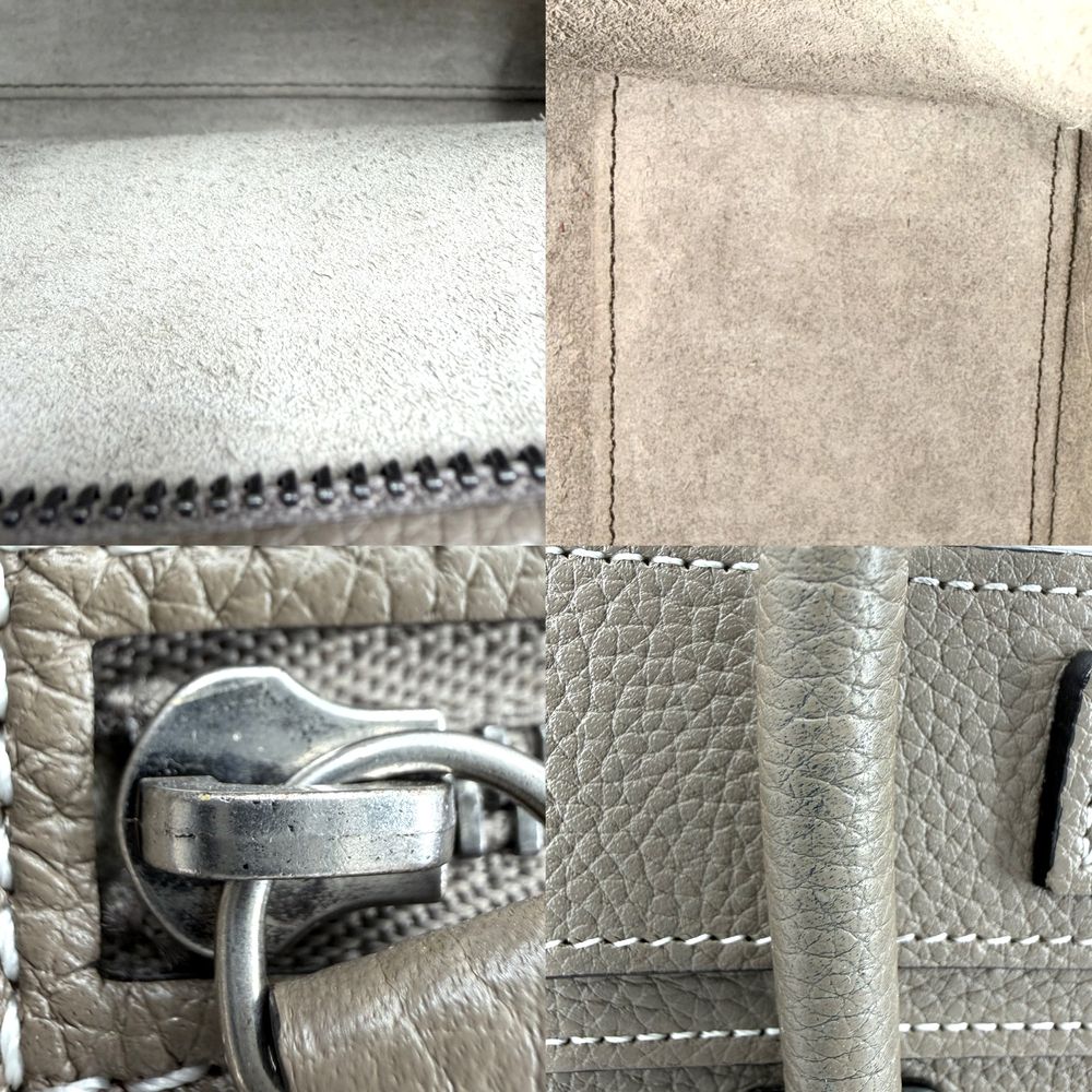 Celine 2-Way Luggage Nano Shoulder Bag Crossbody Leather Brown Silver Vintage — view 6