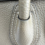 Celine 2-Way Luggage Nano Shoulder Bag Crossbody Leather Brown Silver Vintage — view 8