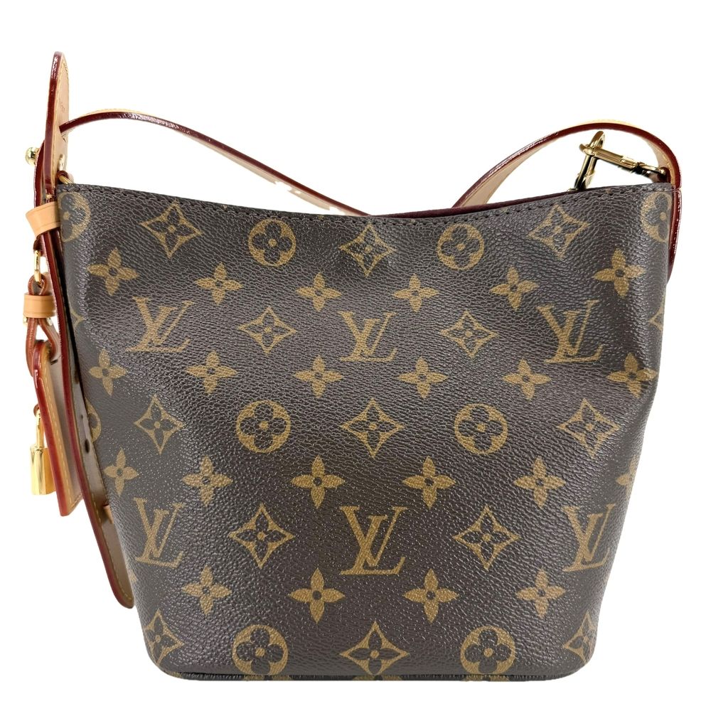 Louis Vuitton 2-Way Monogram All in BB Bucket Bag Crossbody Brown Gold Vintage — view 2