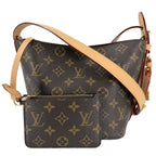 Louis Vuitton 2-Way Monogram All in BB Bucket Bag Crossbody Brown Gold Vintage