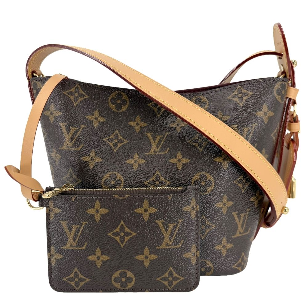 Louis Vuitton 2-Way Monogram All in BB Bucket Bag Crossbody Brown Gold Vintage