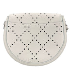Chanel Shoulder Bag Perforated Pochette CC Logo Crossbody Leather White Silver — view 2
