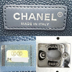 Chanel Shoulder Bag Perforated Pochette CC Logo Crossbody Leather White Silver — view 5