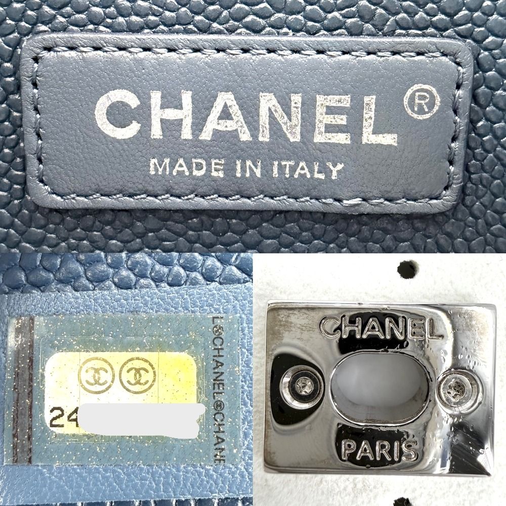 Chanel Shoulder Bag Perforated Pochette CC Logo Crossbody Leather White Silver — view 5