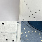 Chanel Shoulder Bag Perforated Pochette CC Logo Crossbody Leather White Silver — view 7
