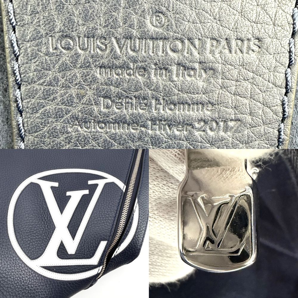 Louis Vuitton Shoulder Bag Eastside Duffle Bag Taurillon Leather Navy Silver — view 5
