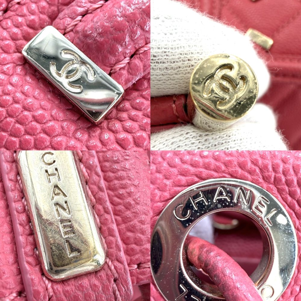 Chanel Backpack CC Filigree Quilted Chain Shoulder CC Logo Caviar Leather Pink — view 6