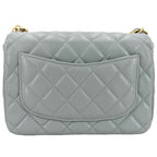 Chanel Shoulder Bag Quilted CC Logo Charm Lambskin Green Gold — view 2