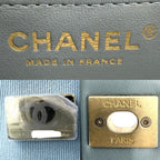 Chanel Shoulder Bag Quilted CC Logo Charm Lambskin Green Gold — view 5