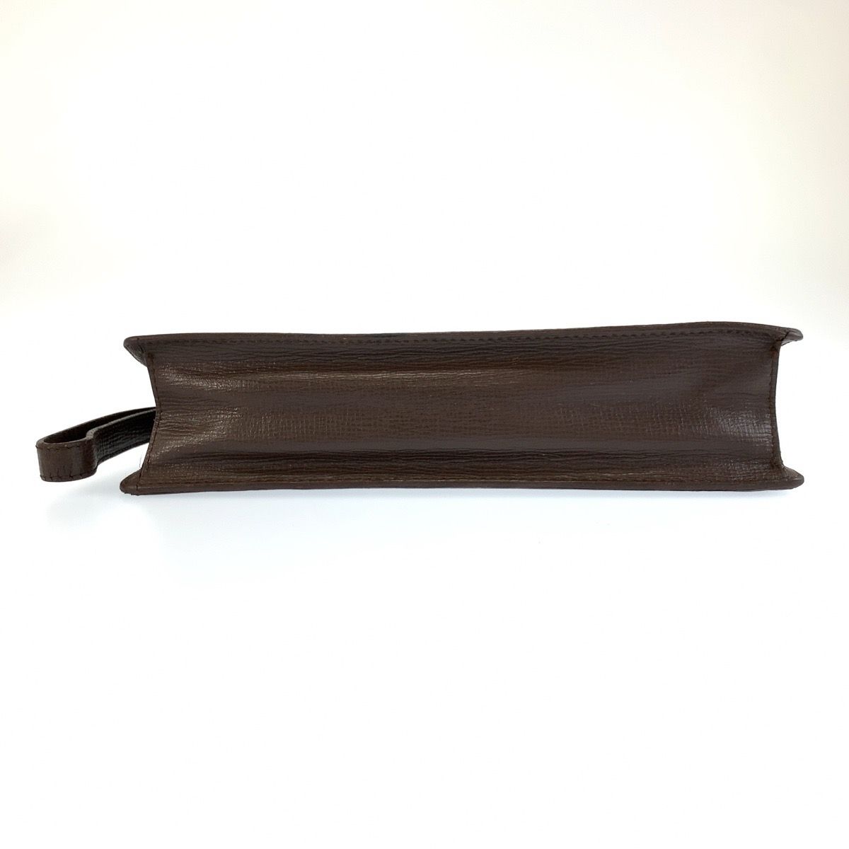Loewe Anagram Brown Gold Leather Clutch — view 8