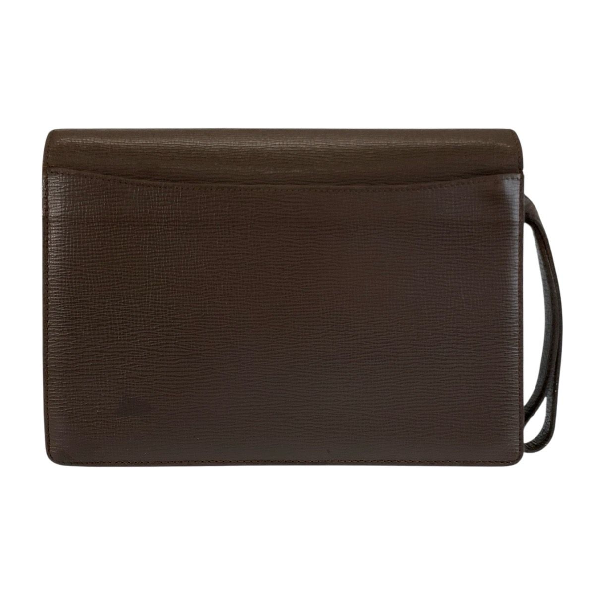 Loewe Anagram Brown Gold Leather Clutch — view 2