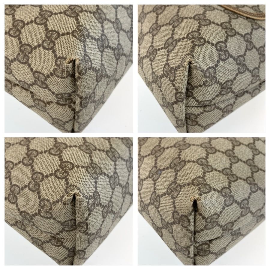 Gucci Vintage Sherry Line Beige GG Supreme Canvas Tote Shoulder Bag — view 4