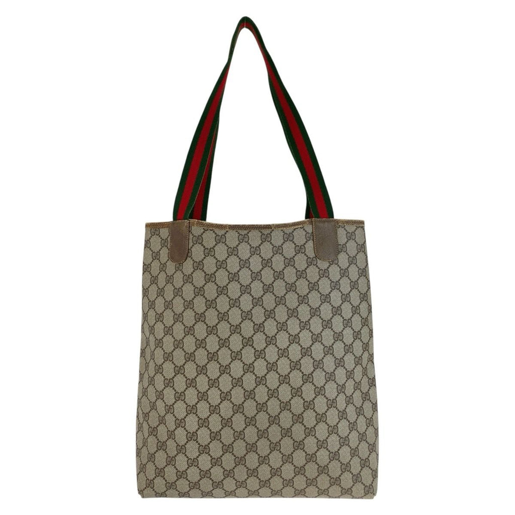 Gucci Vintage Sherry Line Beige GG Supreme Canvas Tote Shoulder Bag — view 2