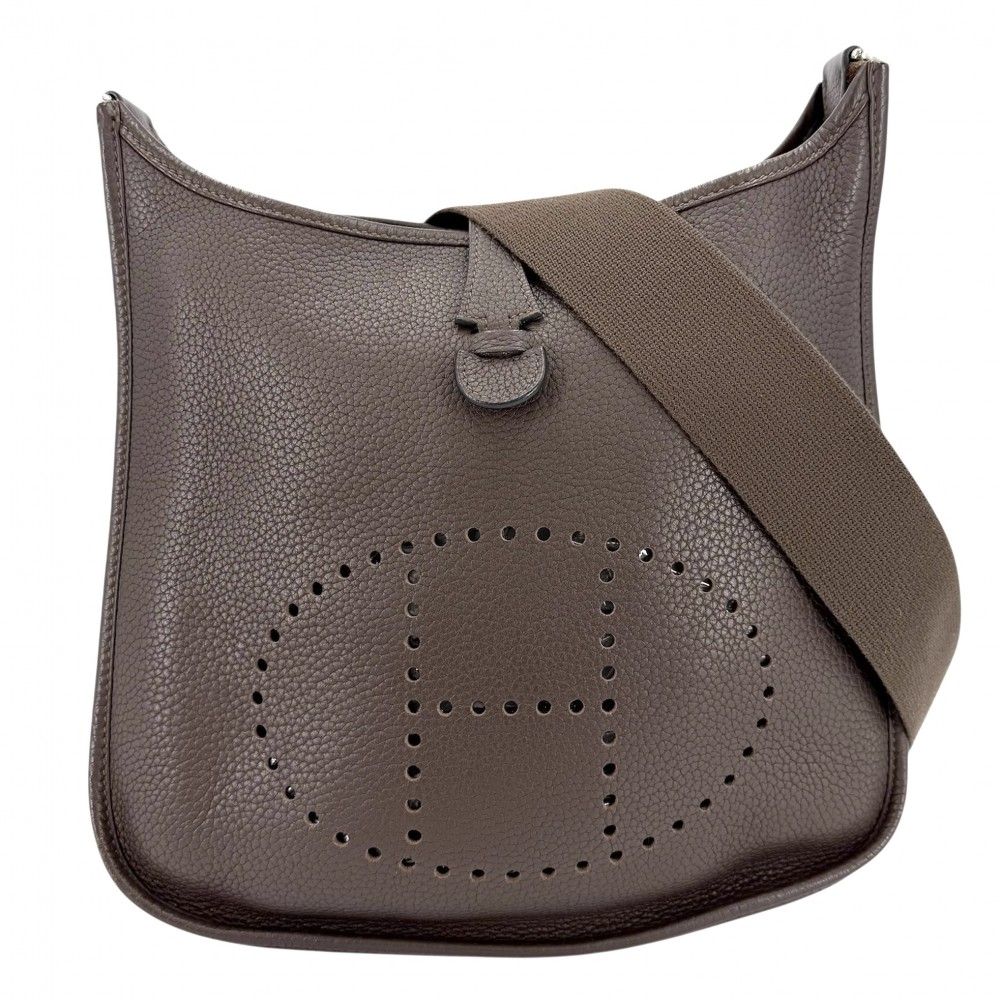 Hermes Shoulder Bag Evelyne PM 3 Bag Crossbody Leather Brown Silver