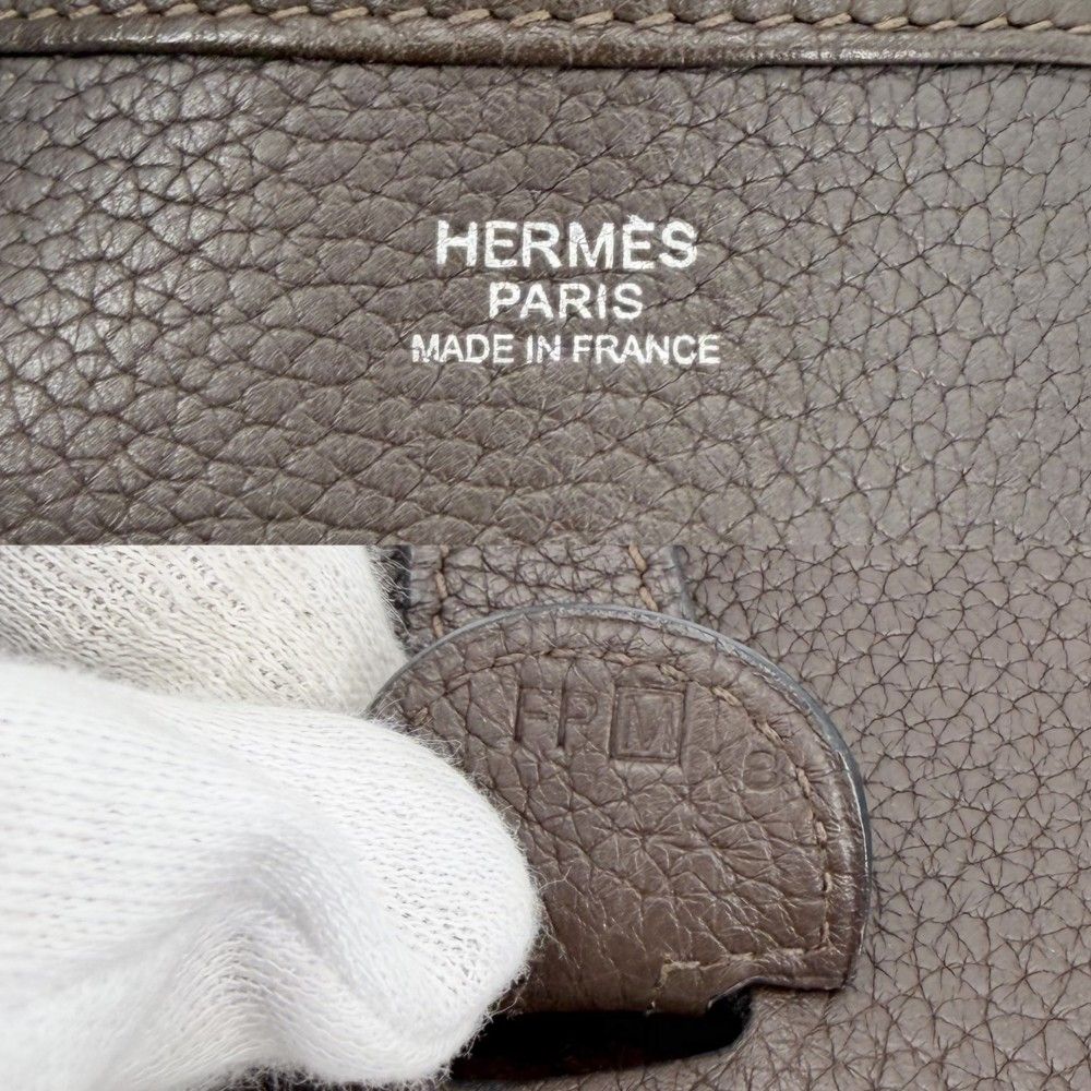 Hermes Shoulder Bag Evelyne PM 3 Bag Crossbody Leather Brown Silver — view 5