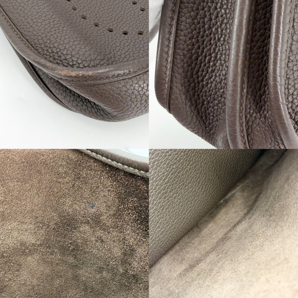 Hermes Shoulder Bag Evelyne PM 3 Bag Crossbody Leather Brown Silver — view 6