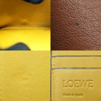 Loewe Trifold Wallet Anagram Coin Purse Brown Yellow Silver — view 7