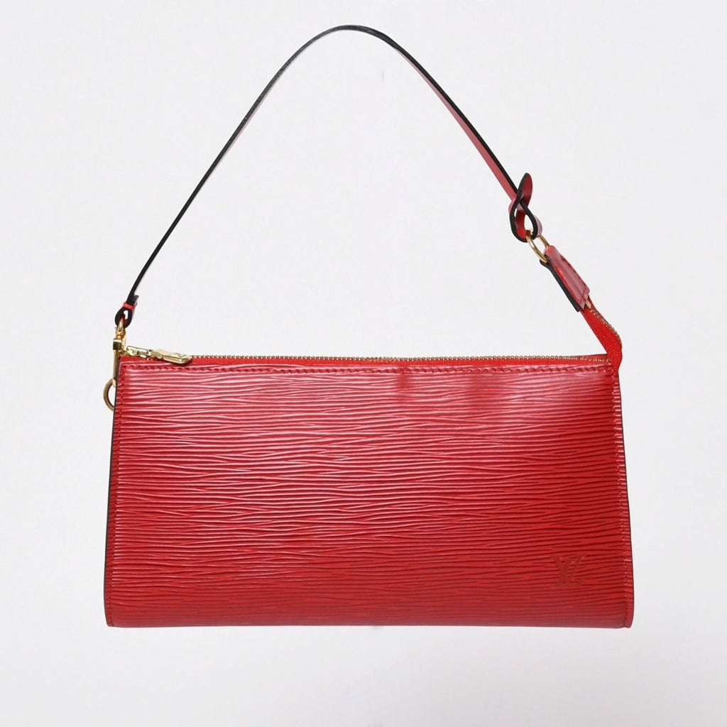 Louis Vuitton Pochette Accessoires Epi Leather Castilian Red Gold