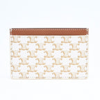 Celine Card Case Triomphe Canvas Brown White — view 2