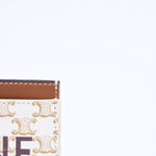Celine Card Case Triomphe Canvas Brown White — view 5