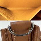 Hermes Shoulder Bag Evelyne Crossbody Leather Brown Silver Vintage — view 7