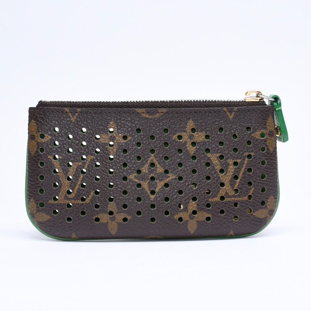 Louis Vuitton Perfo Pochette Cles Coin Purse Monogram Brown Green — view 2