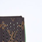 Louis Vuitton Perfo Pochette Cles Coin Purse Monogram Brown Green — view 5