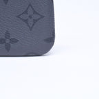 Louis Vuitton Monogram Eclipse Pochette Cles Coin Purse Black Gray — view 6