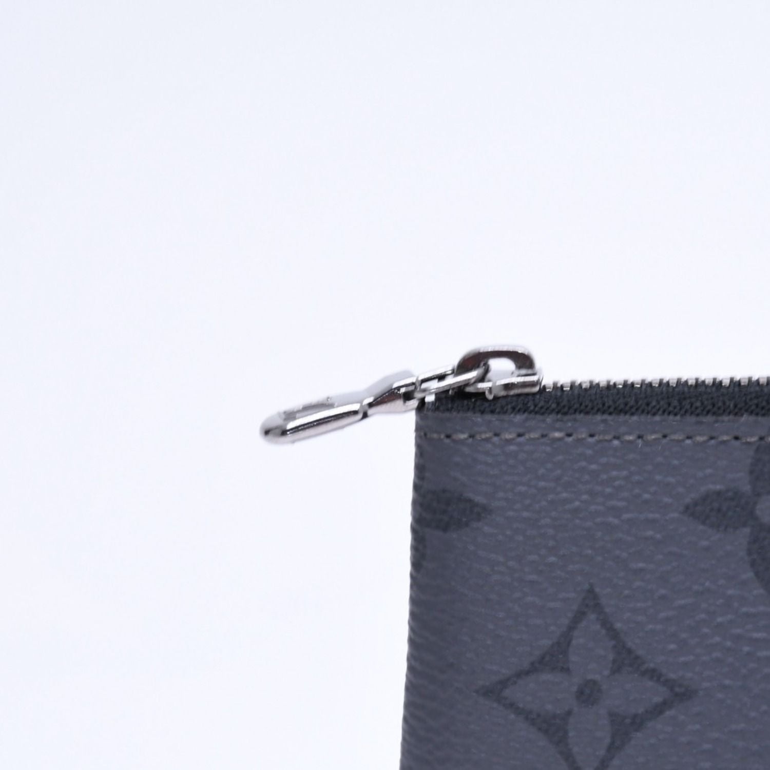 Louis Vuitton Monogram Eclipse Pochette Cles Coin Purse Black Gray — view 7