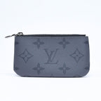 Louis Vuitton Monogram Eclipse Pochette Cles Coin Purse Black Gray