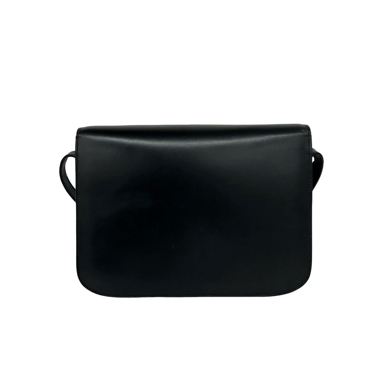 Celine Vintage Logo Carriage Calf Leather Shoulder Bag Pochette Crossbody Black — view 3