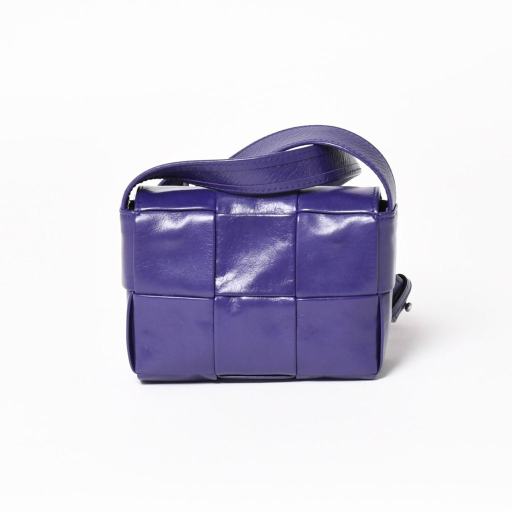 Bottega Veneta Candy Cassette Intrecciato Mini Shoulder Bag Purple Silver — view 3