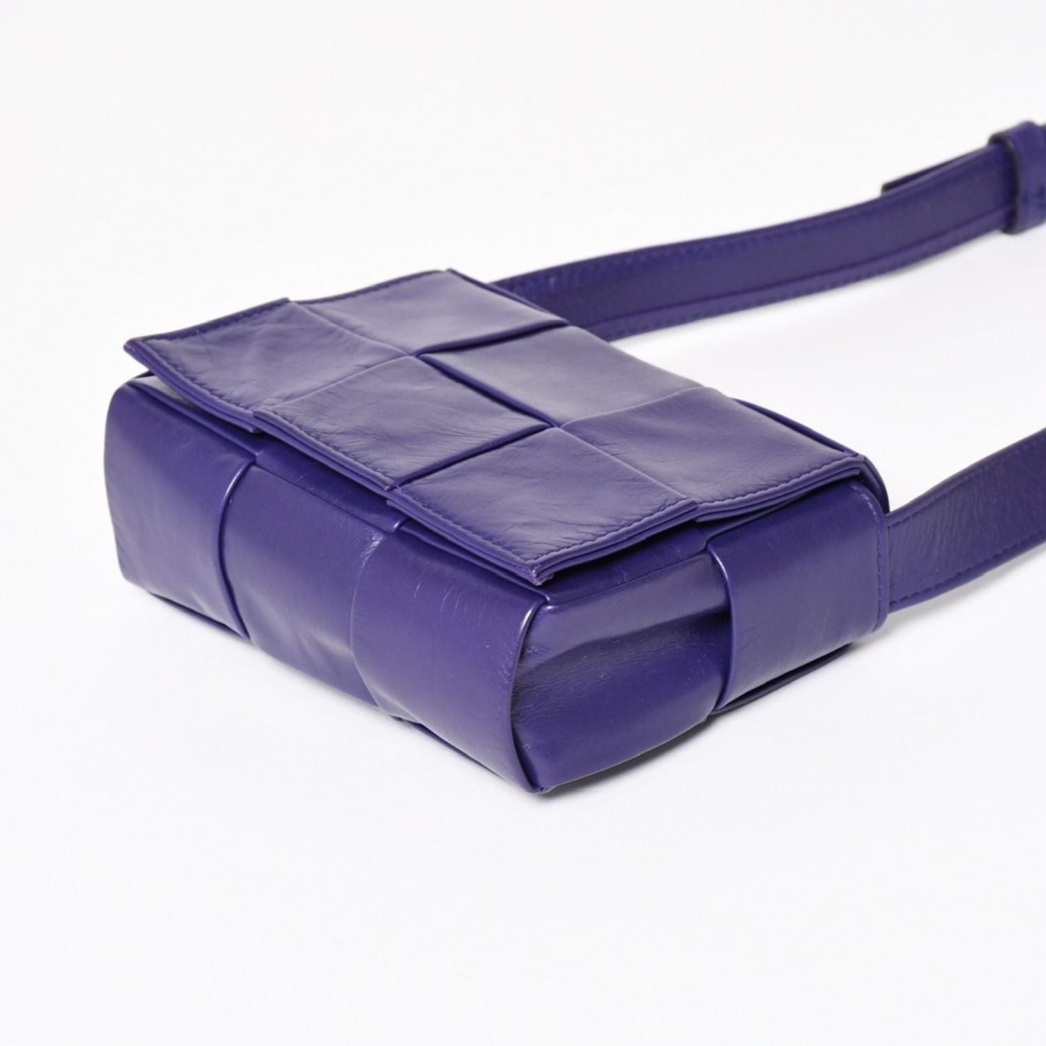 Bottega Veneta Candy Cassette Intrecciato Mini Shoulder Bag Purple Silver — view 7