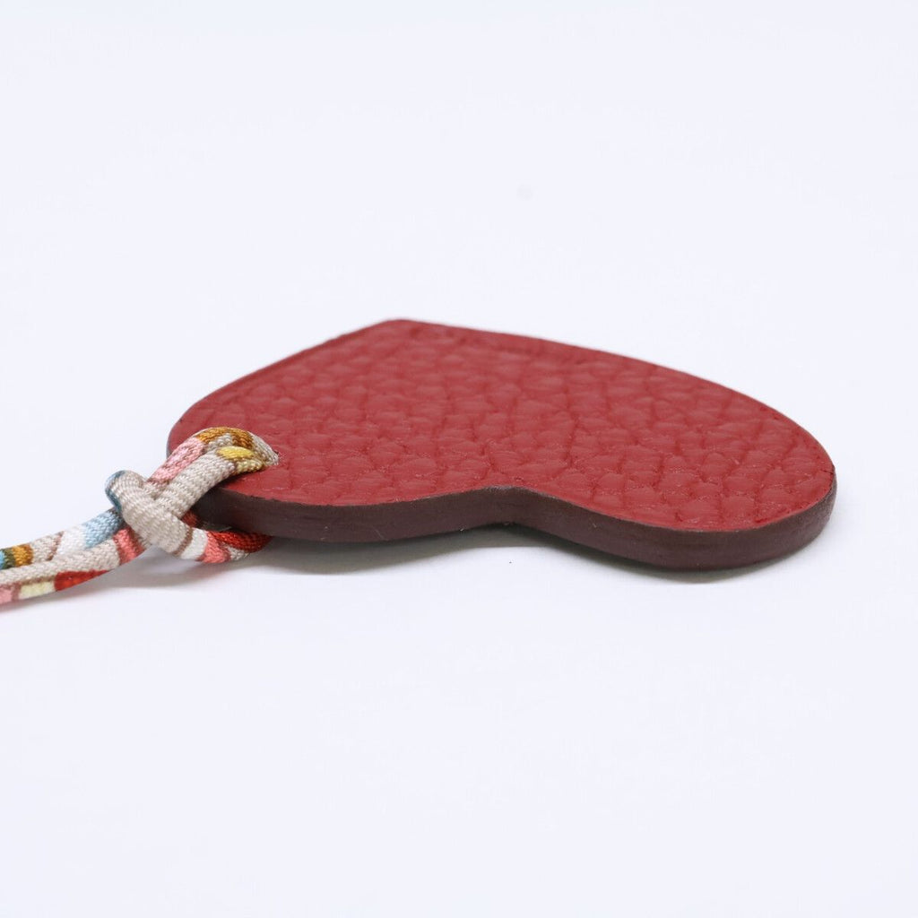 Hermes Petit h Taurillon Clemence Epsom Heart Motif Bag Charm — view 4