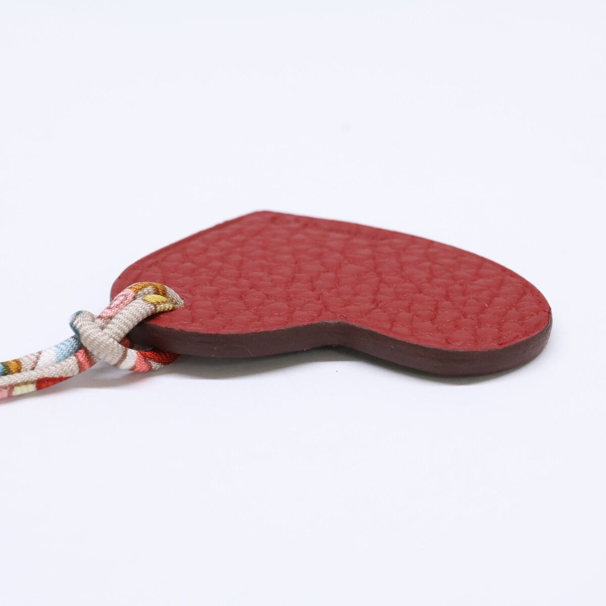 Hermes Petit h Taurillon Clemence Epsom Heart Motif Bag Charm — view 4