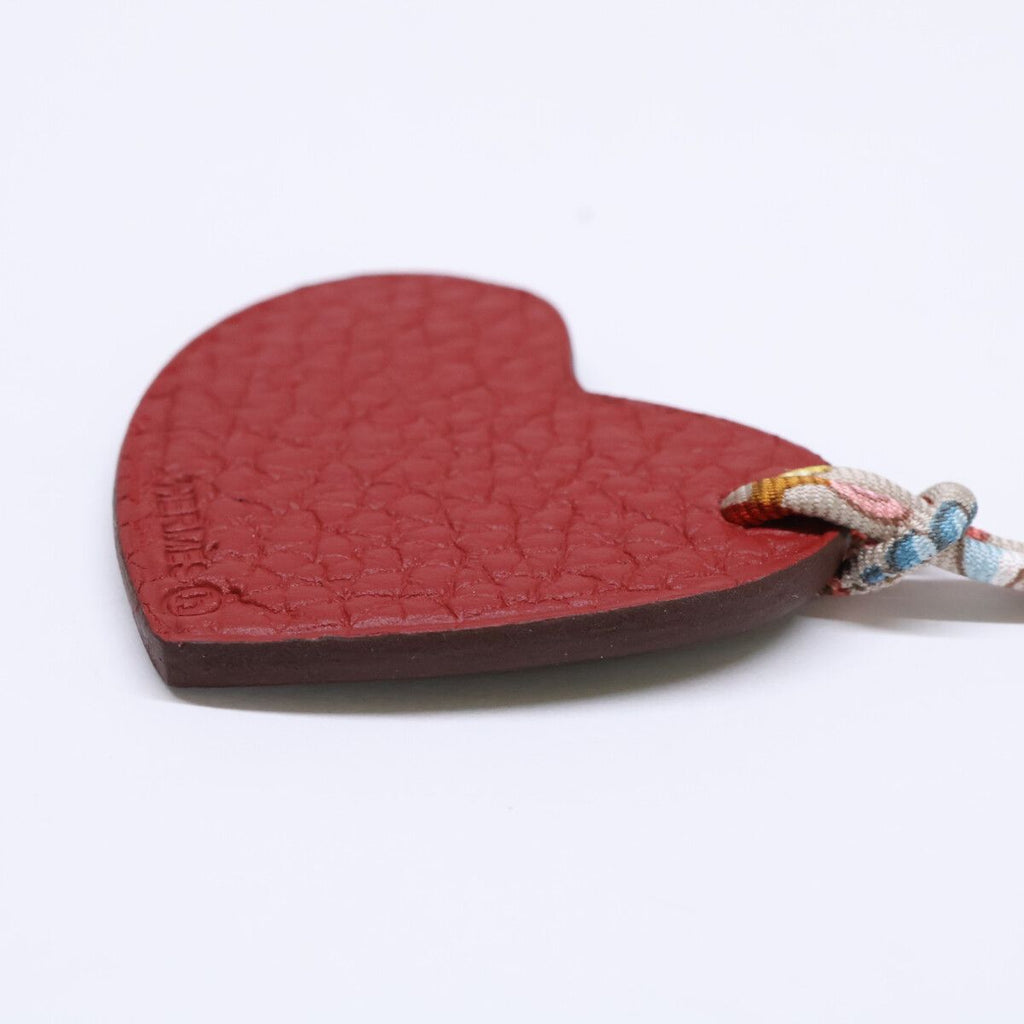 Hermes Petit h Taurillon Clemence Epsom Heart Motif Bag Charm — view 2