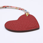 Hermes Petit h Taurillon Clemence Epsom Heart Motif Bag Charm — view 3