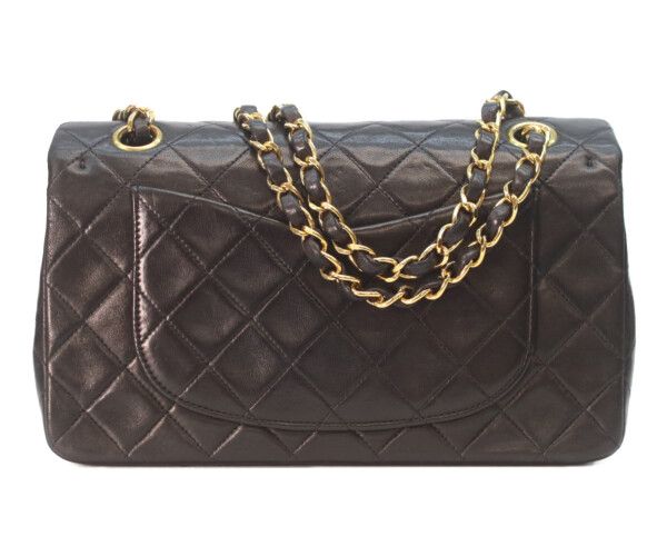 Chanel Black Lambskin Gold Double Flap Bag Quilted 23 — view 3