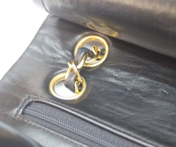 Chanel Black Lambskin Gold Double Flap Bag Quilted 23 — view 8
