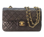 Chanel Black Lambskin Gold Double Flap Bag Quilted 23