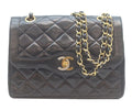 Chanel Black Lambskin Double Flap Bag Limited Edition Mini Quilted 22
