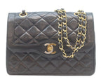 Chanel Black Lambskin Double Flap Bag Limited Edition Mini Quilted 22