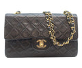 Chanel Black Lambskin Gold Double Flap Bag Quilted 23