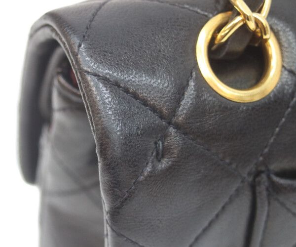 Chanel Black Lambskin Gold Double Flap Bag Quilted 23 — view 8