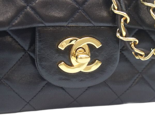 Chanel Black Lambskin Gold Double Flap Bag Quilted 23 — view 6