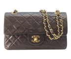 Chanel Black Lambskin Gold Double Flap Bag Quilted 23