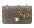 Chanel Black Lambskin Gold Double Flap Bag Quilted 25