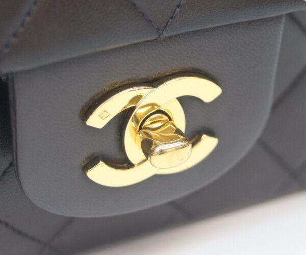Chanel Black Lambskin Gold Double Flap Bag Quilted 25 — view 6