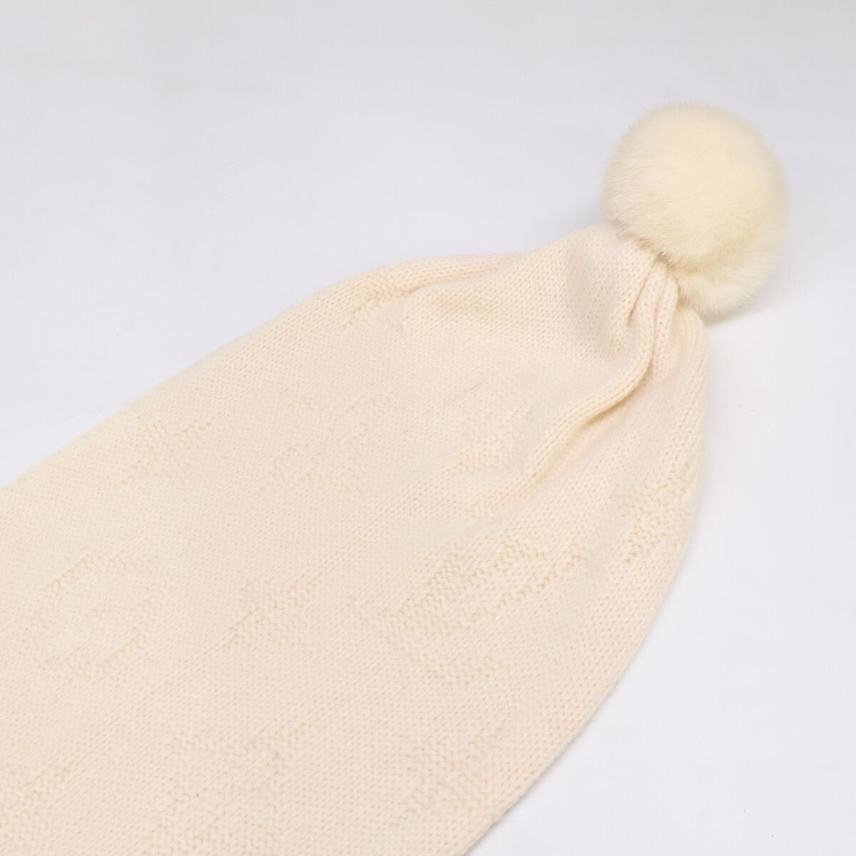 Louis Vuitton Mink Pom Cashmere Scarf — view 4